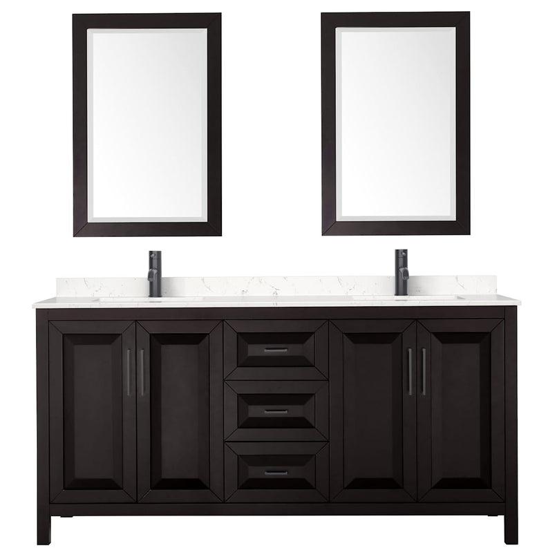 Daria 72" Free Standing Double Basin Vanity Set with Cabinet, Cultured Marble Vanity Top, and Framed Mirror - image 20