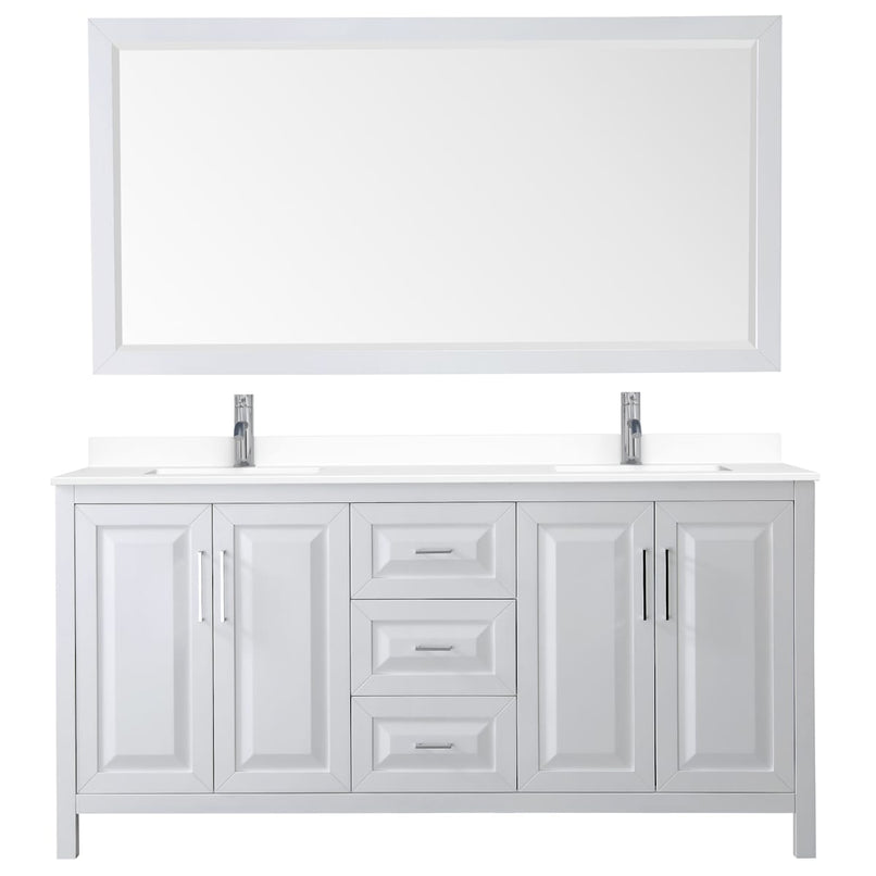 Daria 72" Free Standing Double Basin Vanity Set with Cabinet, Cultured Marble Vanity Top, and Framed Mirror - image 7