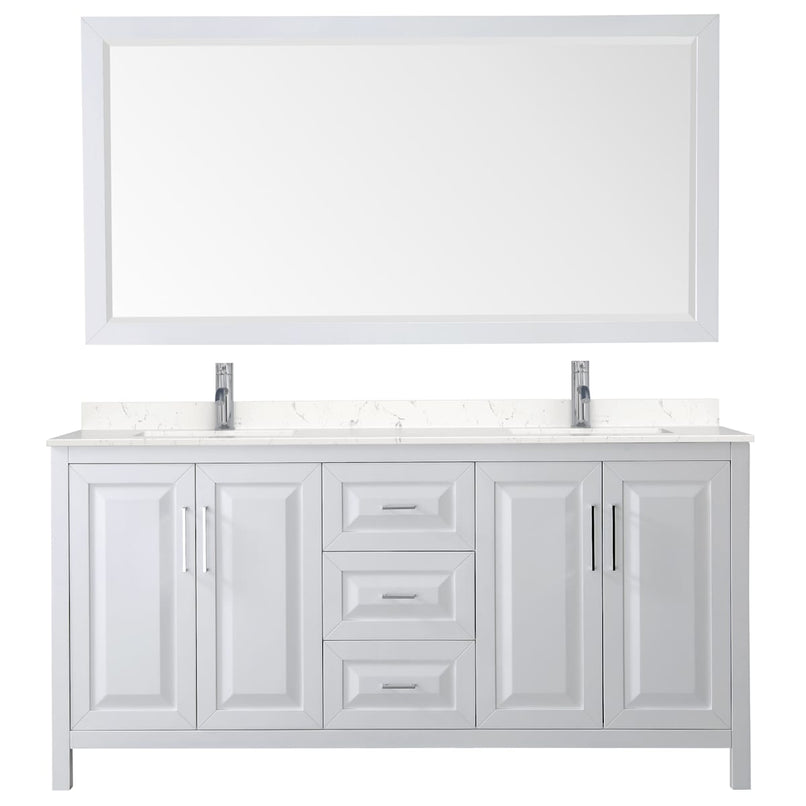 Daria 72" Free Standing Double Basin Vanity Set with Cabinet, Cultured Marble Vanity Top, and Framed Mirror - image 9