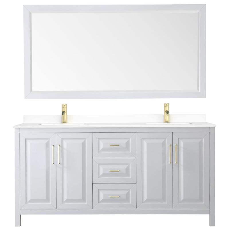 Daria 72" Free Standing Double Basin Vanity Set with Cabinet, Cultured Marble Vanity Top, and Framed Mirror - image 10