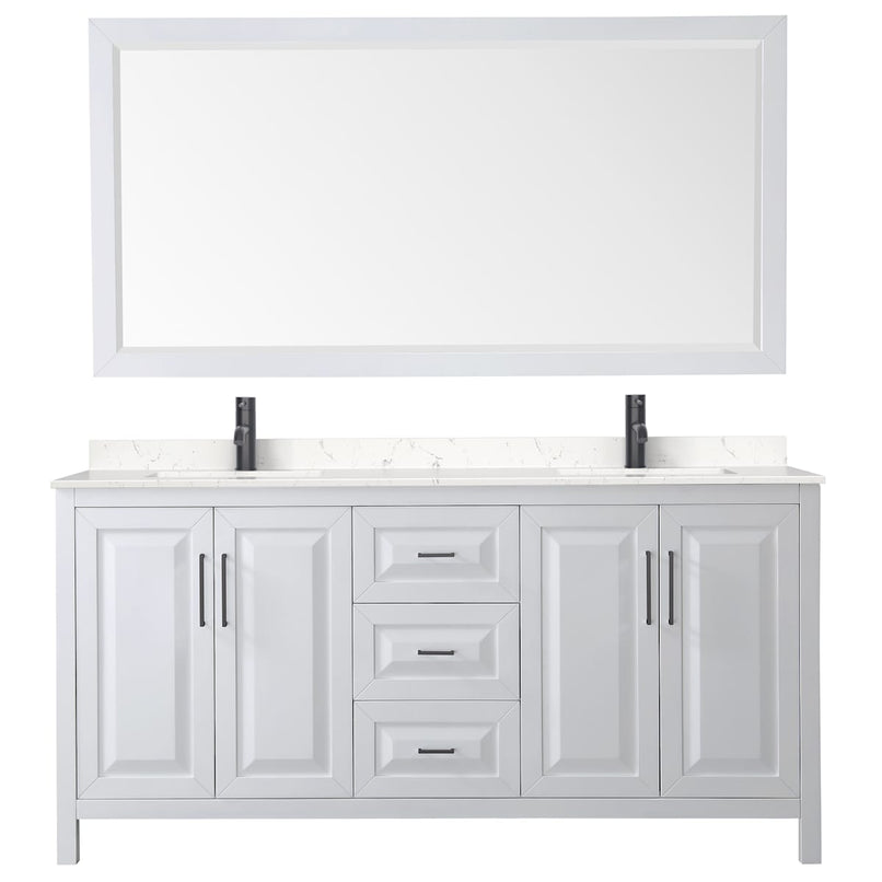 Daria 72" Free Standing Double Basin Vanity Set with Cabinet, Cultured Marble Vanity Top, and Framed Mirror - image 12