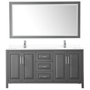 Daria 72" Free Standing Double Basin Vanity Set with Cabinet, Cultured Marble Vanity Top, and Framed Mirror - image 14