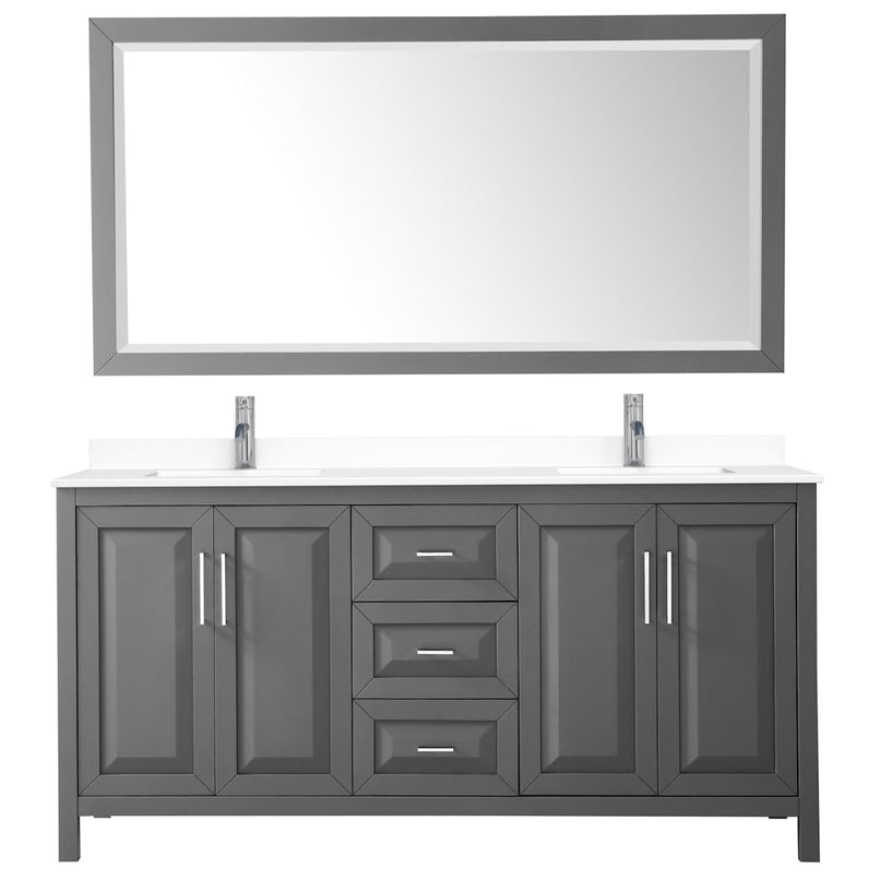 Daria 72" Free Standing Double Basin Vanity Set with Cabinet, Cultured Marble Vanity Top, and Framed Mirror - image 14