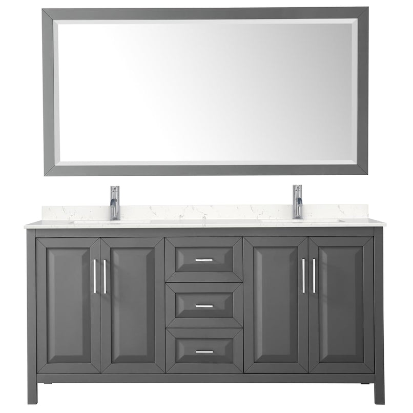 Daria 72" Free Standing Double Basin Vanity Set with Cabinet, Cultured Marble Vanity Top, and Framed Mirror - image 15