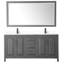 Daria 72" Free Standing Double Basin Vanity Set with Cabinet, Cultured Marble Vanity Top, and Framed Mirror - image 16