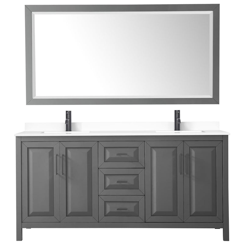 Daria 72" Free Standing Double Basin Vanity Set with Cabinet, Cultured Marble Vanity Top, and Framed Mirror - image 16