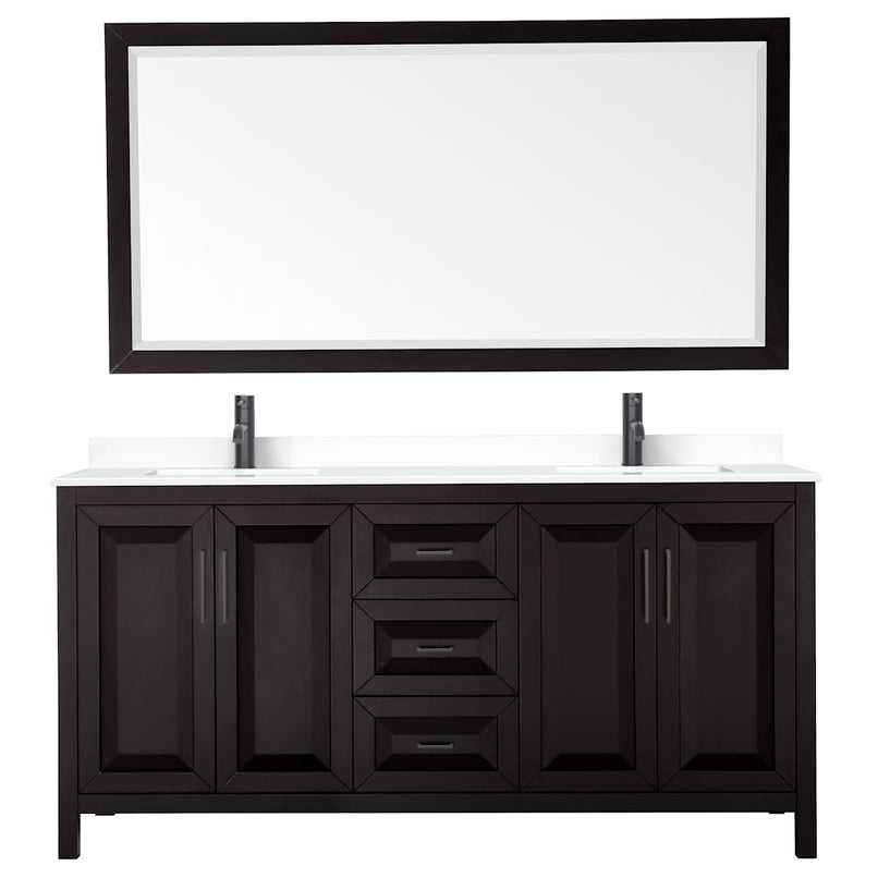 Daria 72" Free Standing Double Basin Vanity Set with Cabinet, Cultured Marble Vanity Top, and Framed Mirror - image 19