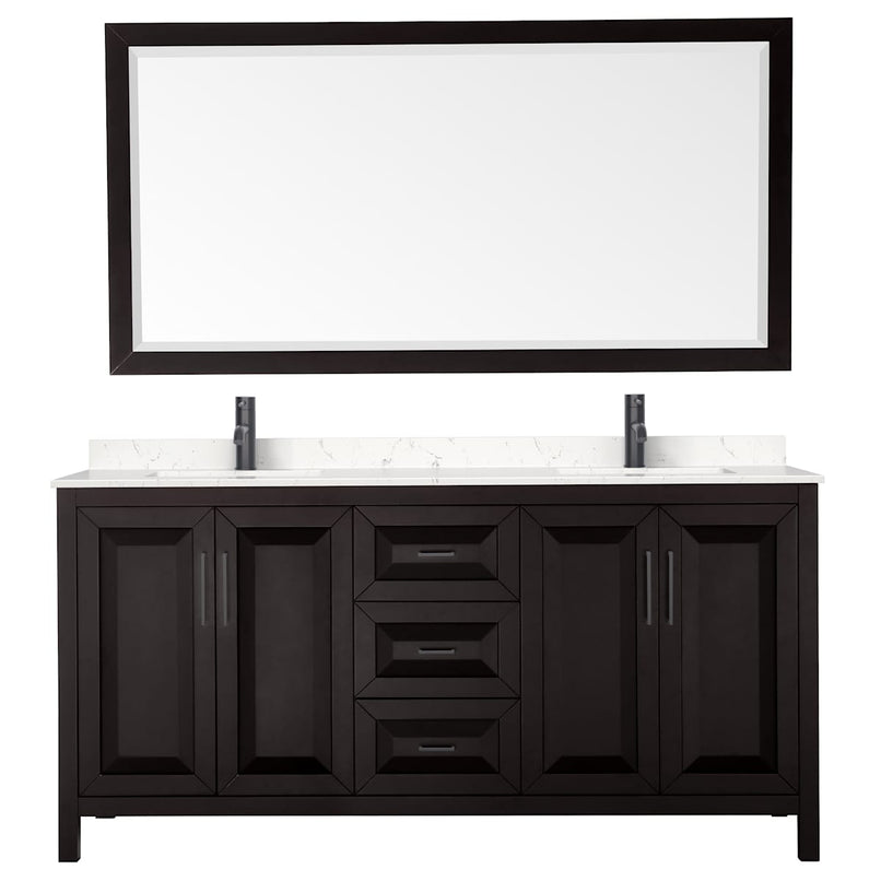 Daria 72" Free Standing Double Basin Vanity Set with Cabinet, Cultured Marble Vanity Top, and Framed Mirror - image 20