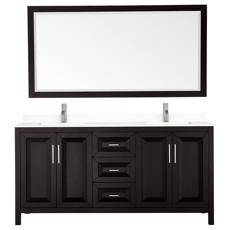Daria 72" Free Standing Double Basin Vanity Set with Cabinet, Cultured Marble Vanity Top, and Framed Mirror - image 21