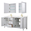 Daria 72" Free Standing Double Basin Vanity Set with Cabinet, Cultured Marble Vanity Top, and Medicine Cabinet - image 2