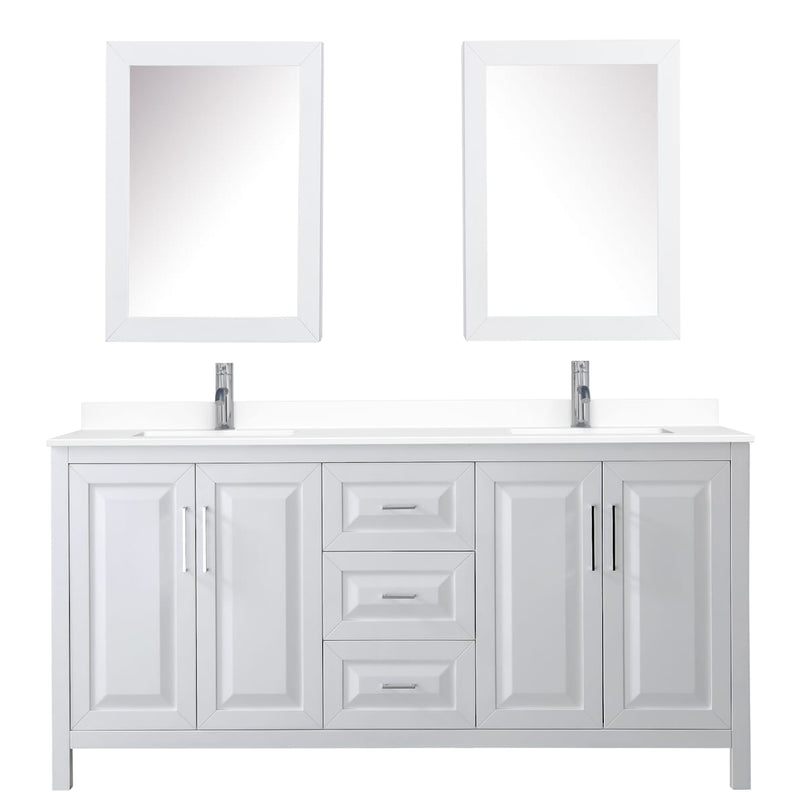 Daria 72" Free Standing Double Basin Vanity Set with Cabinet, Cultured Marble Vanity Top, and Medicine Cabinet - image 6