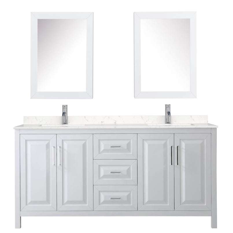 Daria 72" Free Standing Double Basin Vanity Set with Cabinet, Cultured Marble Vanity Top, and Medicine Cabinet - image 7