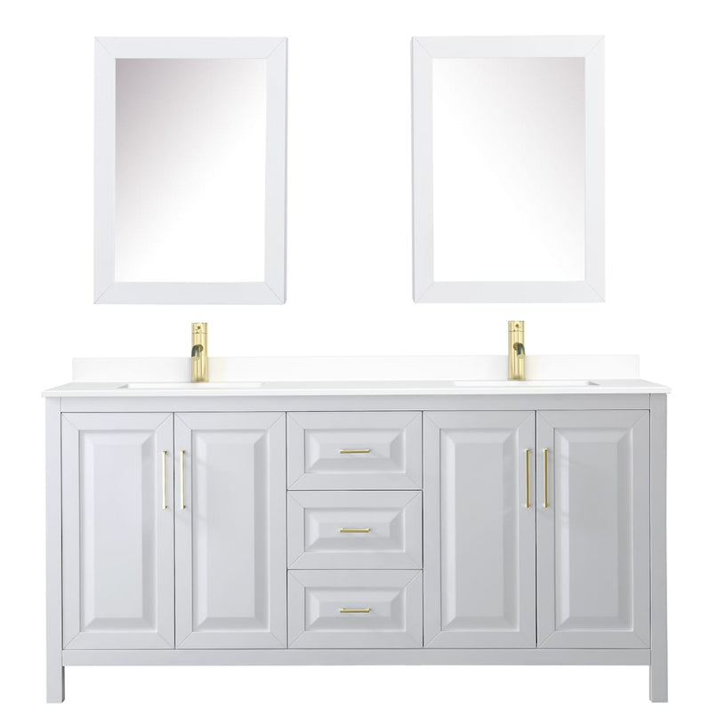 Daria 72" Free Standing Double Basin Vanity Set with Cabinet, Cultured Marble Vanity Top, and Medicine Cabinet - image 8