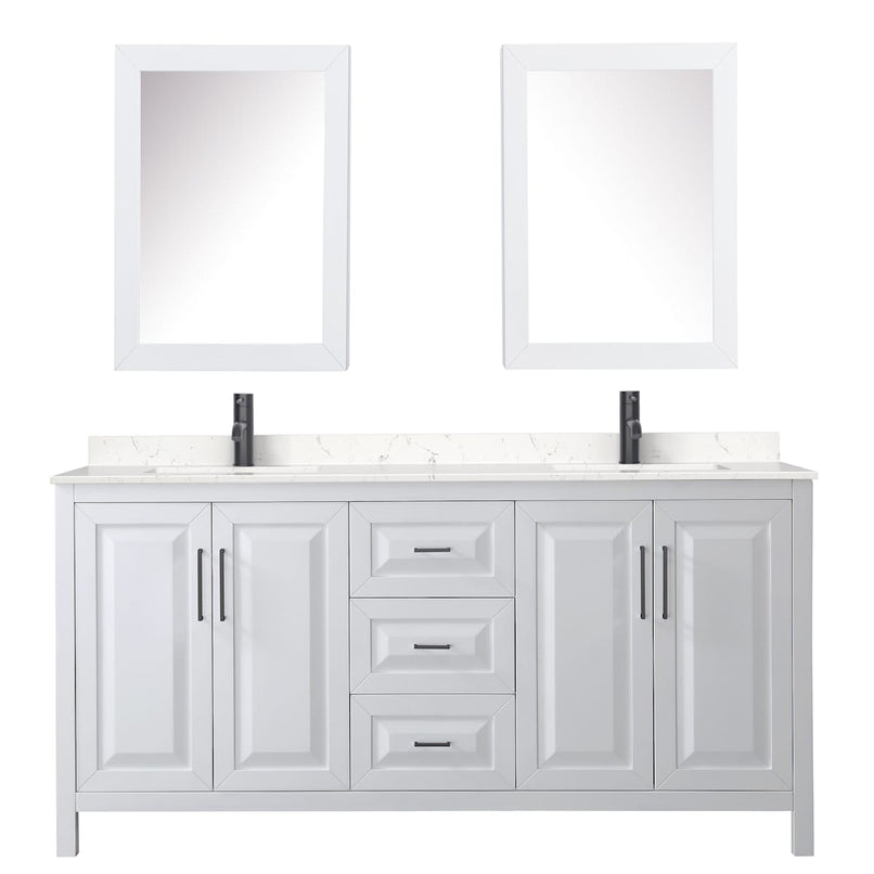 Daria 72" Free Standing Double Basin Vanity Set with Cabinet, Cultured Marble Vanity Top, and Medicine Cabinet - image 11