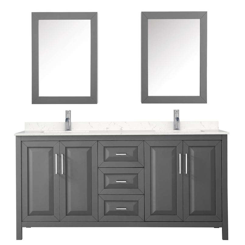 Daria 72" Free Standing Double Basin Vanity Set with Cabinet, Cultured Marble Vanity Top, and Medicine Cabinet - image 14