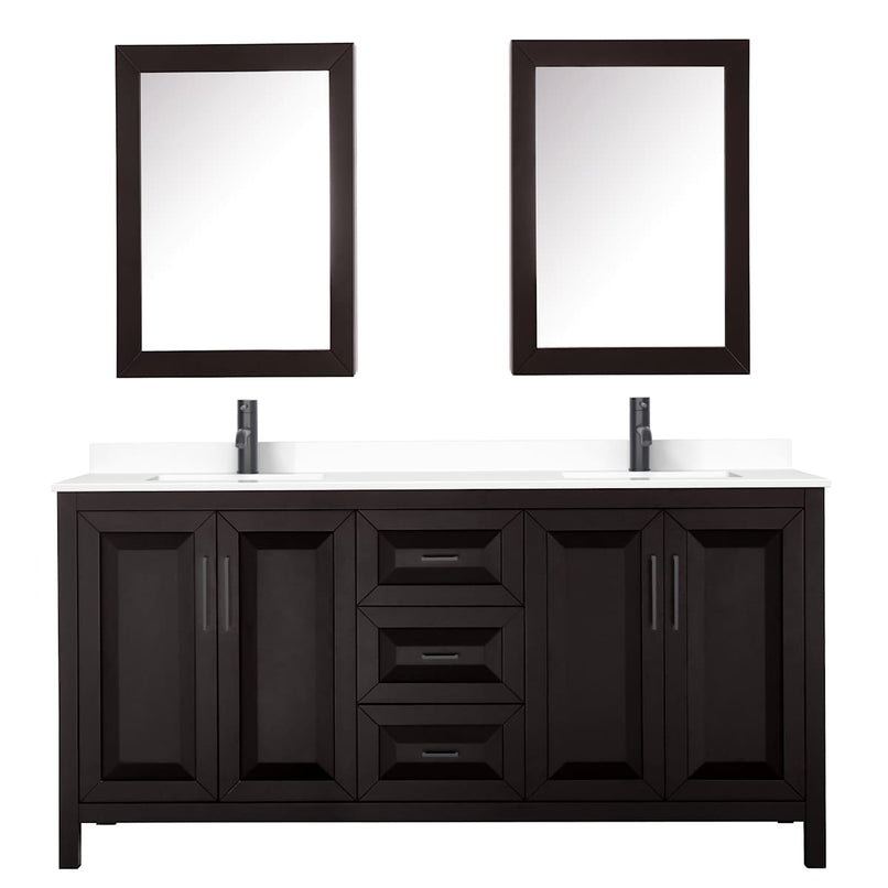 Daria 72" Free Standing Double Basin Vanity Set with Cabinet, Cultured Marble Vanity Top, and Medicine Cabinet - image 18