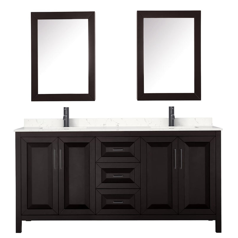 Daria 72" Free Standing Double Basin Vanity Set with Cabinet, Cultured Marble Vanity Top, and Medicine Cabinet - image 20