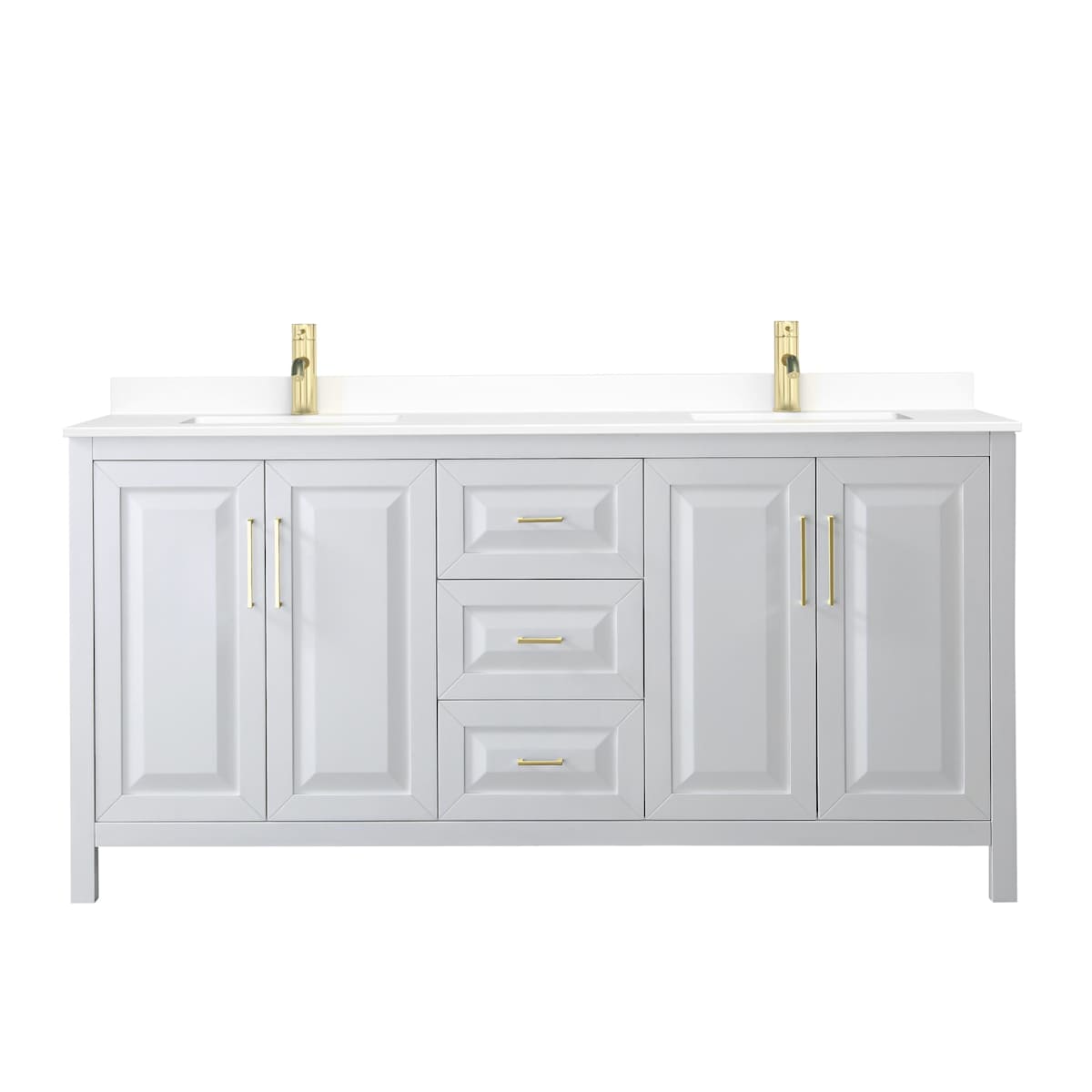 Daria 72" Free Standing Double Basin Vanity Set with Cabinet and Cultured Marble Vanity Top