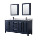 Daria 72" Free Standing Double Vanity Set with MDF Cabinet, Marble Vanity Top, 2 Undermount Sinks, and 2 Medicine Cabinets - image 1