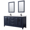 Daria 72" Free Standing Double Basin Vanity Set with Cabinet, Quartz Vanity Top, and Framed Mirror - image 1