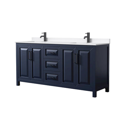 Daria 72" Free Standing Double Basin Vanity Set with Cabinet and Quartz Vanity Top - image 1