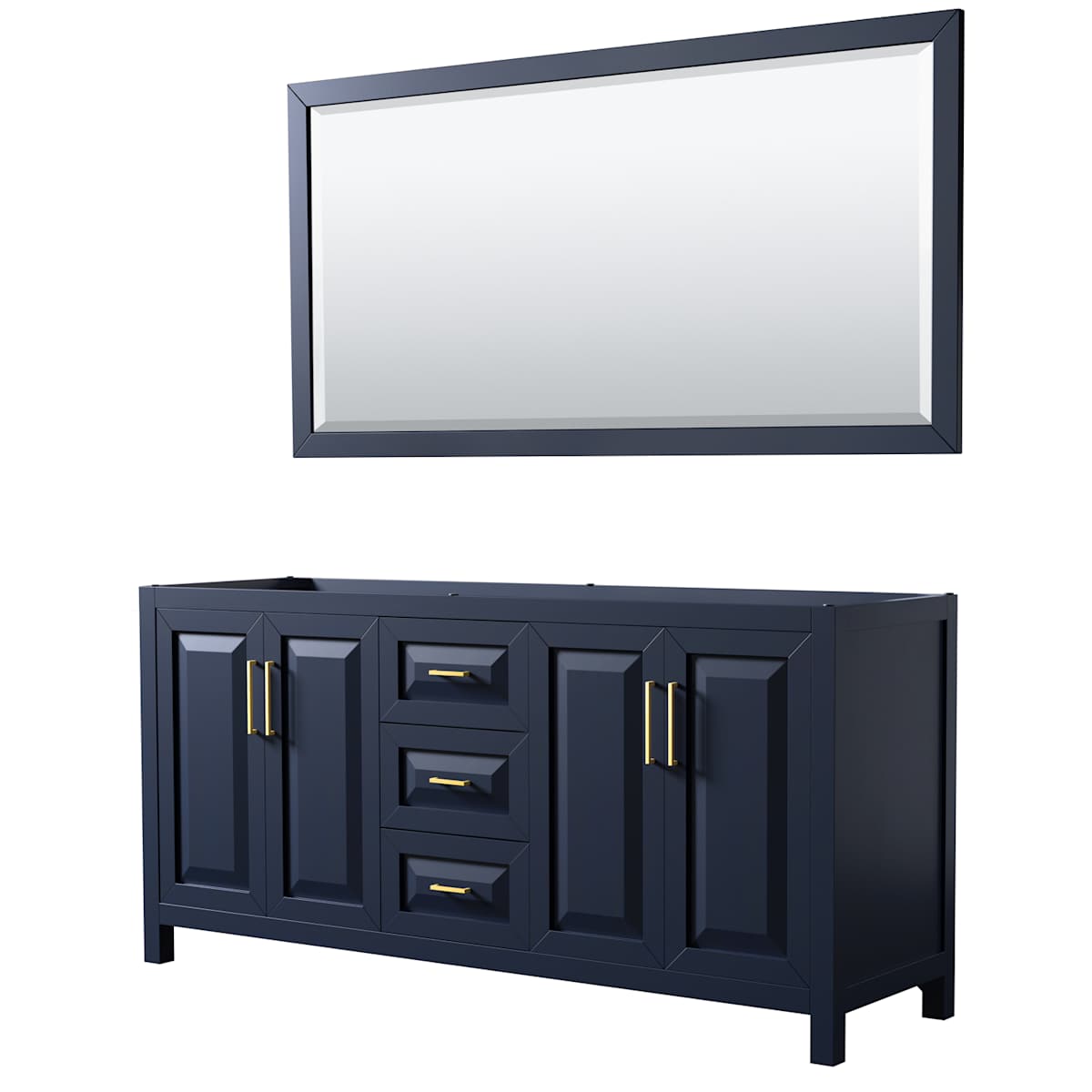 Daria 71" Double Free Standing Vanity Cabinet - Less Vanity Top