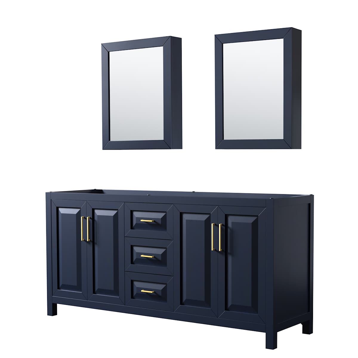 Daria 71" Double Free Standing Vanity Cabinet - Less Vanity Top
