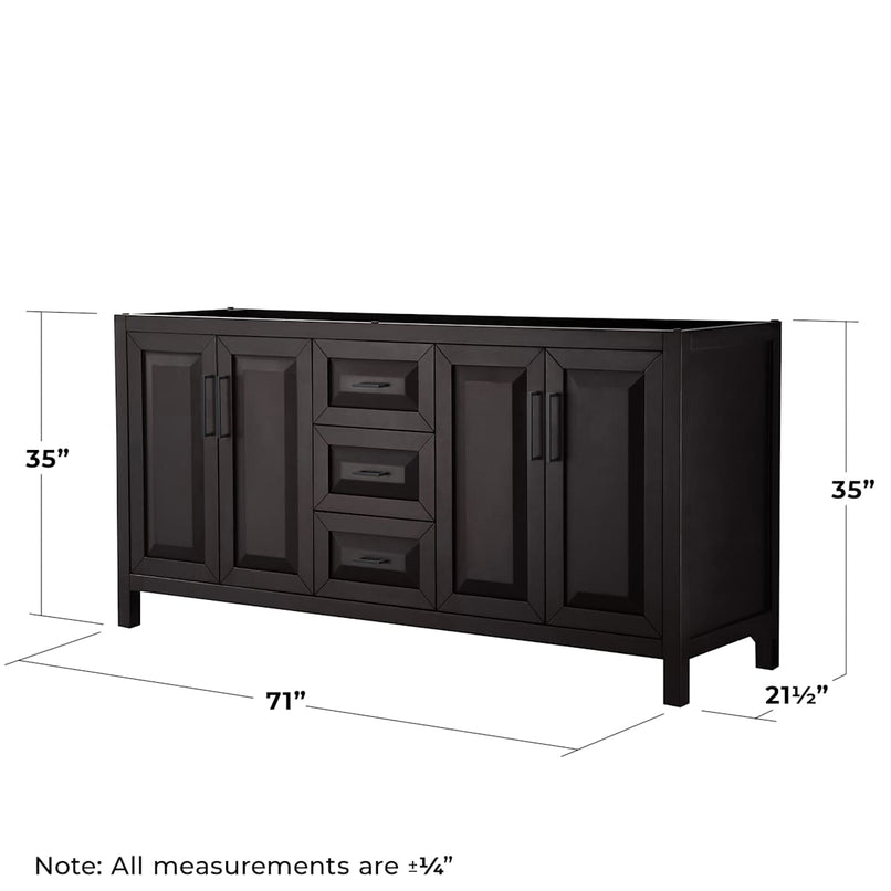 Daria 71" Double Free Standing Vanity Cabinet Only - Less Vanity Top - image 3