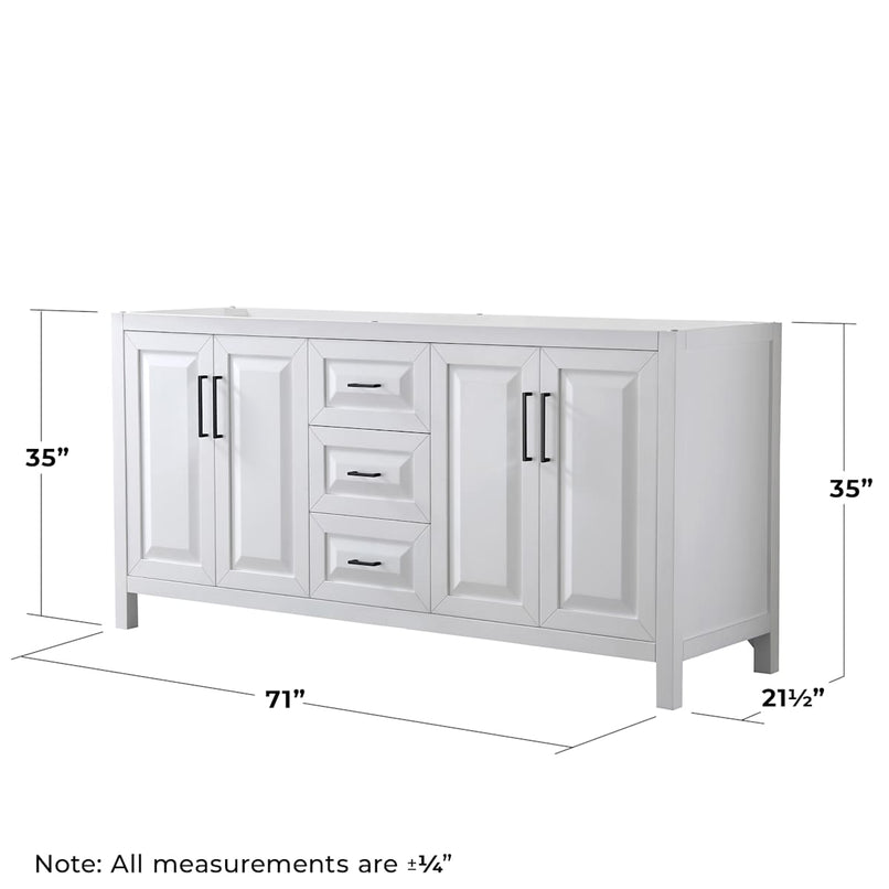 Daria 71" Double Free Standing Vanity Cabinet Only - Less Vanity Top - image 4