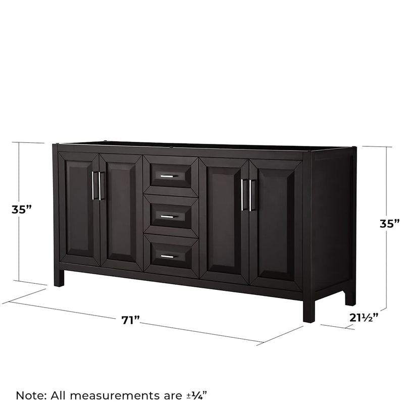 Daria 71" Double Free Standing Vanity Cabinet Only - Less Vanity Top - image 8