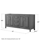 Daria 71" Double Free Standing Vanity Cabinet Only - Less Vanity Top - image 9