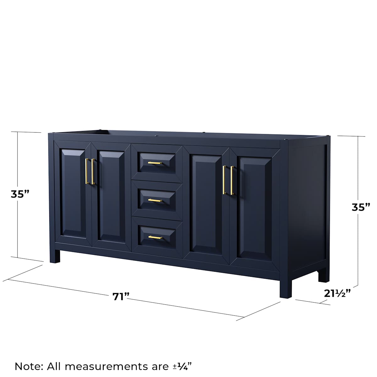 Daria 71" Double Free Standing Vanity Cabinet Only - Less Vanity Top - image 10