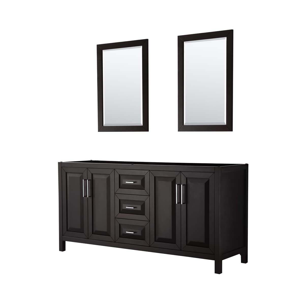 Daria 71" Double Free Standing Vanity Cabinet - Less Vanity Top