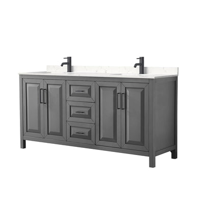 Daria 72" Free Standing Double Basin Vanity Set with Cabinet and Cultured Marble Vanity Top - image 1