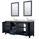 Daria 72" Free Standing Double Vanity Set with MDF Cabinet, Marble Vanity Top, 2 Undermount Sinks, and 2 Framed Mirrors - image 2