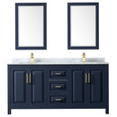 Daria 72" Free Standing Double Vanity Set with MDF Cabinet, Marble Vanity Top, 2 Undermount Sinks, and 2 Framed Mirrors - image 3