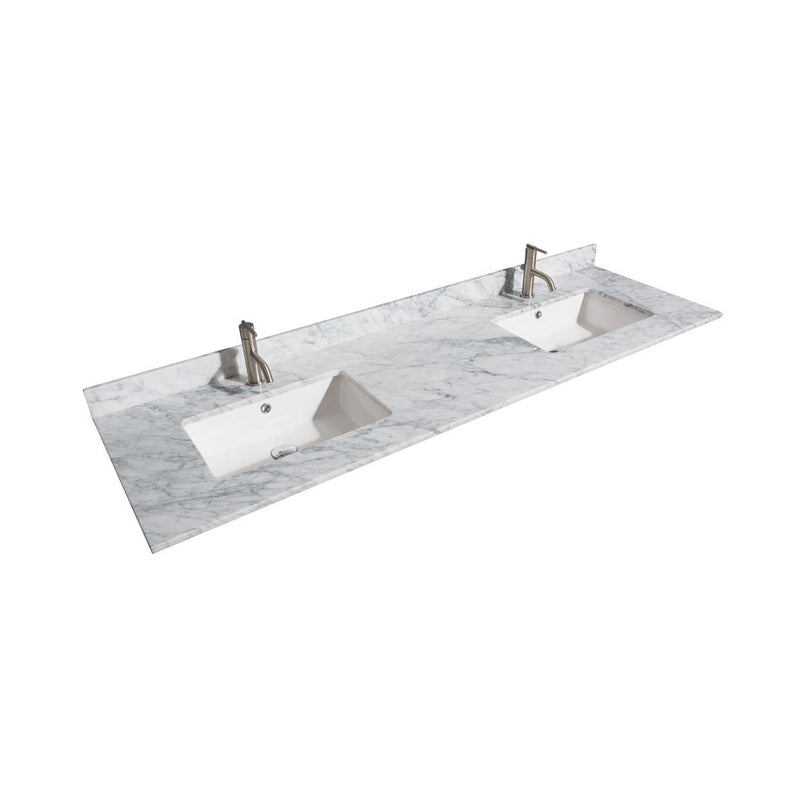 Daria 72" Free Standing Double Vanity Set with MDF Cabinet, Marble Vanity Top, 2 Undermount Sinks, and 2 Framed Mirrors - image 4