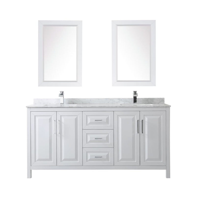 Daria 72" Free Standing Double Vanity Set with MDF Cabinet, Marble Vanity Top, 2 Undermount Sinks, and 2 Framed Mirrors - image 7
