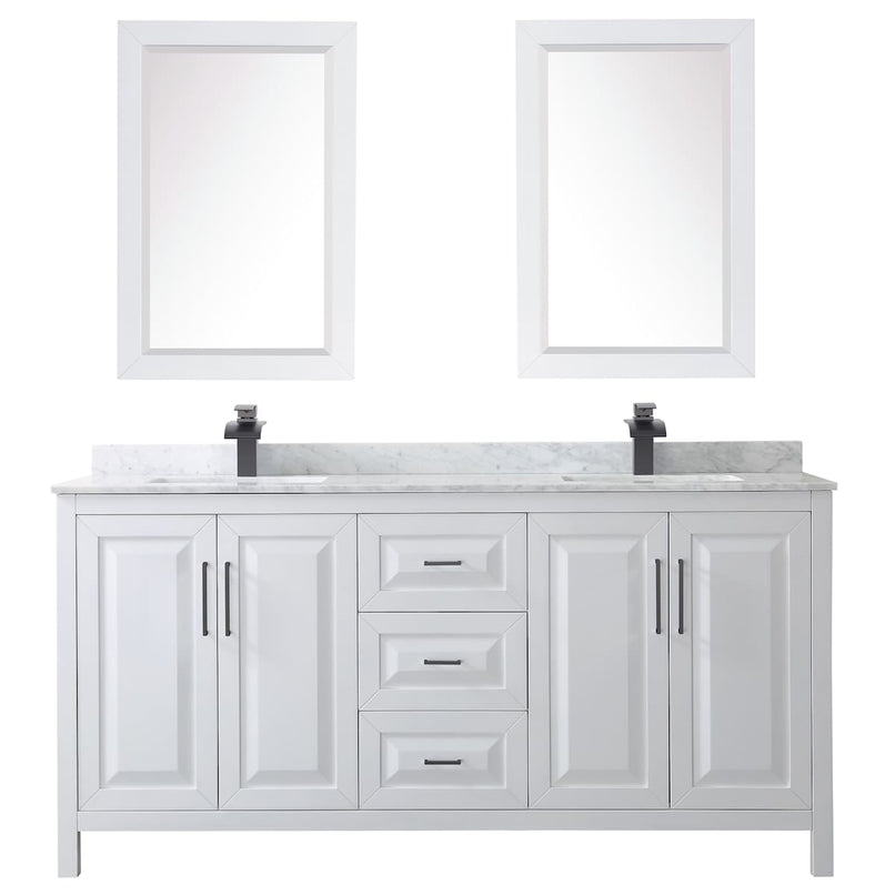 Daria 72" Free Standing Double Vanity Set with MDF Cabinet, Marble Vanity Top, 2 Undermount Sinks, and 2 Framed Mirrors - image 10