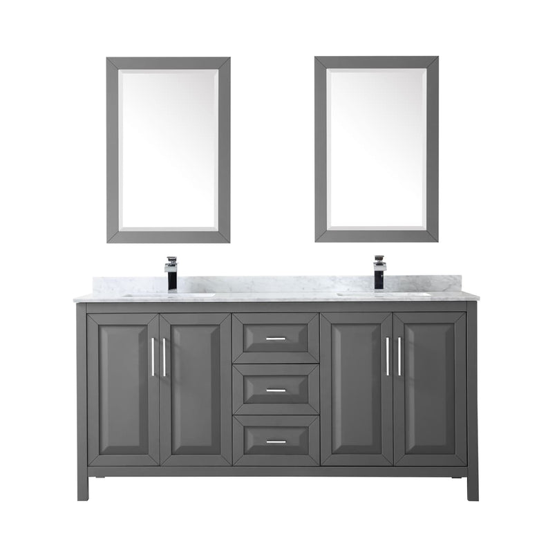 Daria 72" Free Standing Double Vanity Set with MDF Cabinet, Marble Vanity Top, 2 Undermount Sinks, and 2 Framed Mirrors - image 12