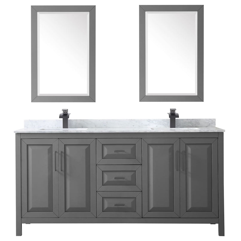 Daria 72" Free Standing Double Vanity Set with MDF Cabinet, Marble Vanity Top, 2 Undermount Sinks, and 2 Framed Mirrors - image 13