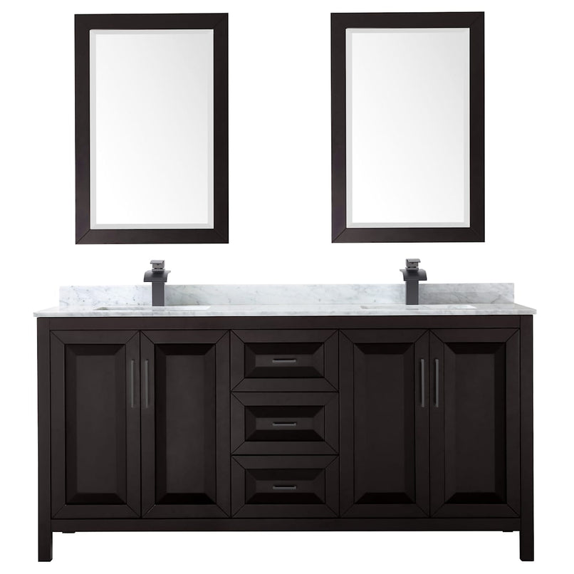 Daria 72" Free Standing Double Vanity Set with MDF Cabinet, Marble Vanity Top, 2 Undermount Sinks, and 2 Framed Mirrors - image 15