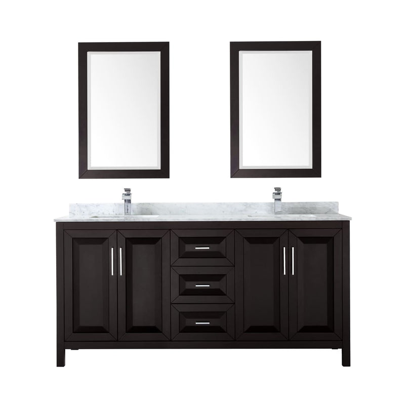 Daria 72" Free Standing Double Vanity Set with MDF Cabinet, Marble Vanity Top, 2 Undermount Sinks, and 2 Framed Mirrors - image 16