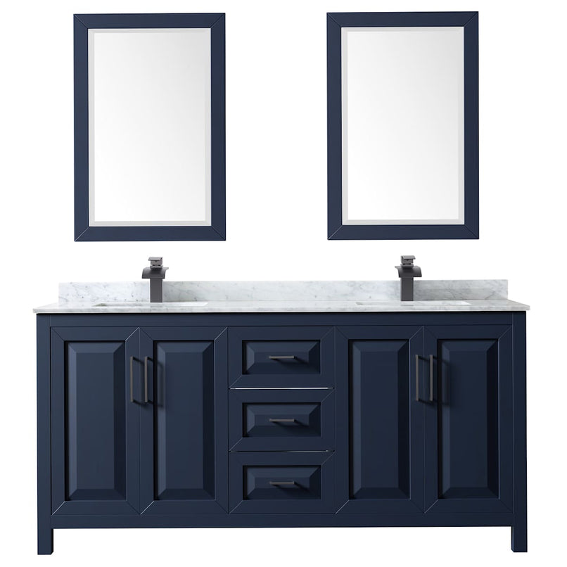 Daria 72" Free Standing Double Vanity Set with MDF Cabinet, Marble Vanity Top, 2 Undermount Sinks, and 2 Framed Mirrors - image 17