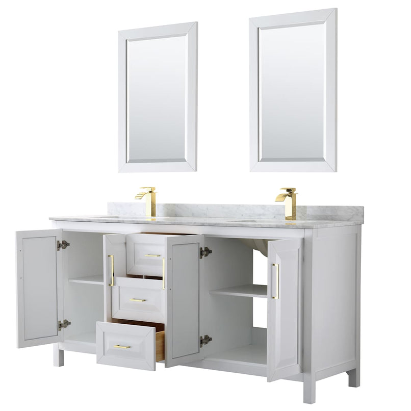 Daria 72" Free Standing Double Vanity Set with MDF Cabinet, Marble Vanity Top, 2 Undermount Sinks, and 2 Framed Mirrors - image 19
