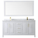 Daria 72" Free Standing Double Vanity Set with MDF Cabinet, Marble Vanity Top, 2 Undermount Sinks, and Framed Mirror - image 8