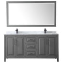 Daria 72" Free Standing Double Vanity Set with MDF Cabinet, Marble Vanity Top, 2 Undermount Sinks, and Framed Mirror - image 12