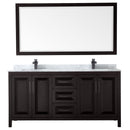 Daria 72" Free Standing Double Vanity Set with MDF Cabinet, Marble Vanity Top, 2 Undermount Sinks, and Framed Mirror - image 14
