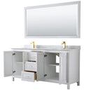 Daria 72" Free Standing Double Vanity Set with MDF Cabinet, Marble Vanity Top, 2 Undermount Sinks, and Framed Mirror - image 19