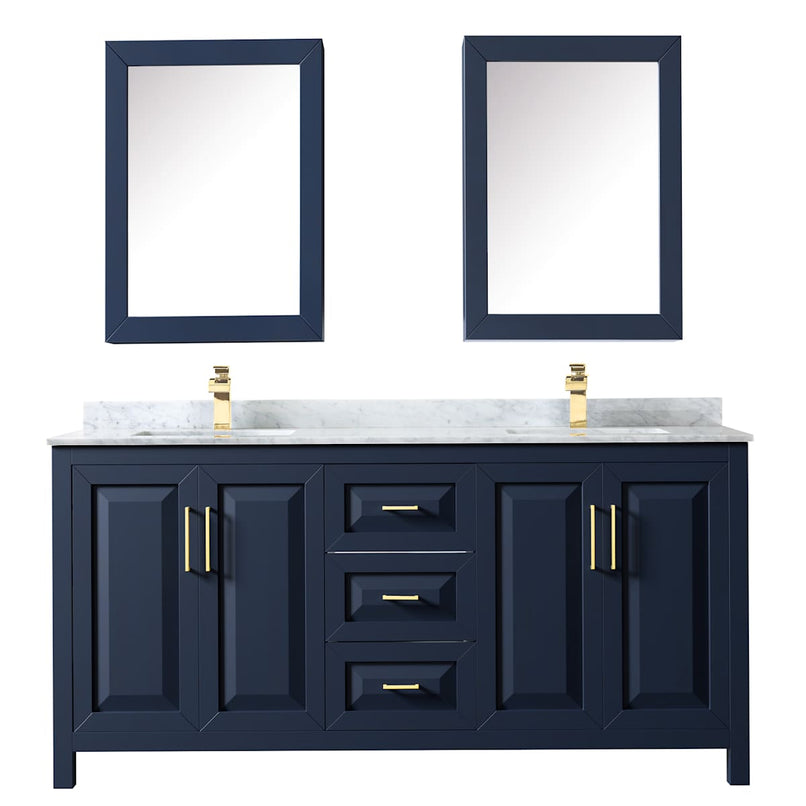 Daria 72" Free Standing Double Vanity Set with MDF Cabinet, Marble Vanity Top, 2 Undermount Sinks, and 2 Medicine Cabinets - image 3